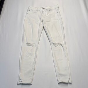 Women's White Distressed Jeans